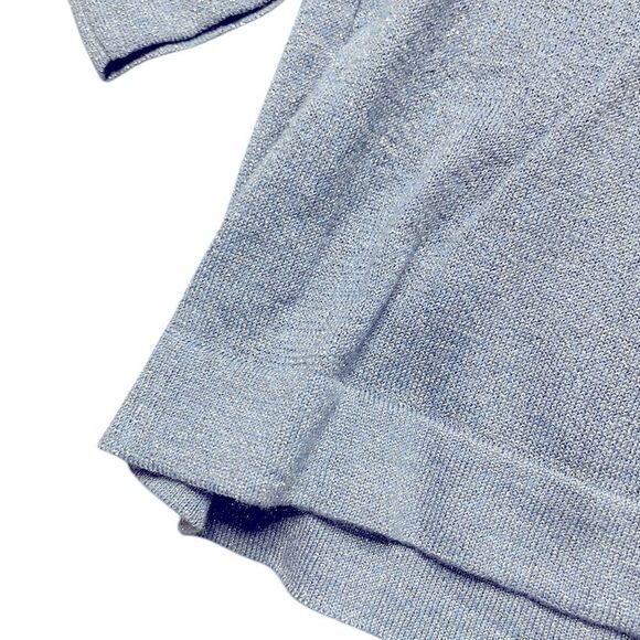 NIC+ZOE V Neck Long Sleeve Shimmer Sweater Tee Blue Size PP / Size 0P - Size 2P - Picture 6 of 8